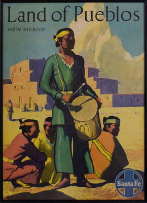 SANTA FE LAND OF PUEBLOS NEW MEXICO POSTER