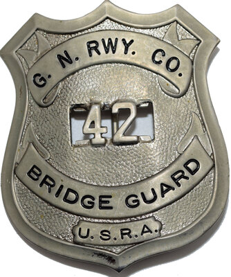 GN RWY CO BRIDGE GUARD 42 USRA BADGE