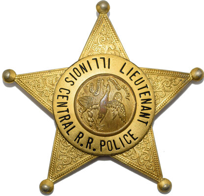 ILLINOIS CENTRAL RR POLICE LIEUTENANT BADGE