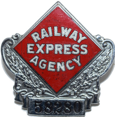 RAILWAY EXPRESS AGENCY 58280 BADGE