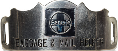 SANTA FE BAGGAGE & MAIL HELPER BADGE