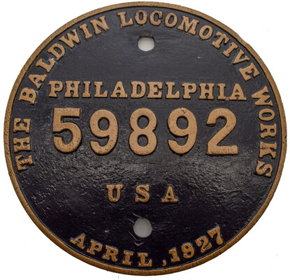 ALGERS WINSLOW & WESTERN RR PLATE