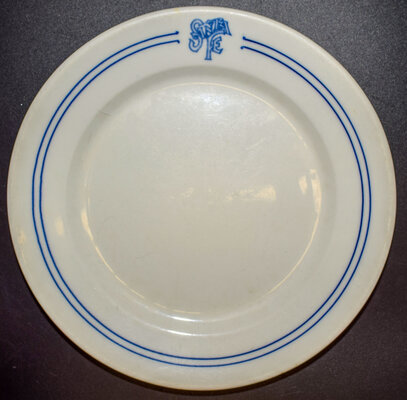 AT&SF BLEEDING BLUE DINNER PLATE
