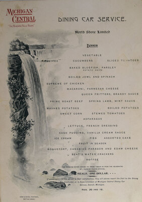 MICHIGAN CENTRAL MENU