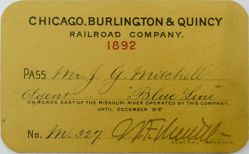 CHICAGO BURLINGTON & QUINCY RAILROAD COMPANY PASS