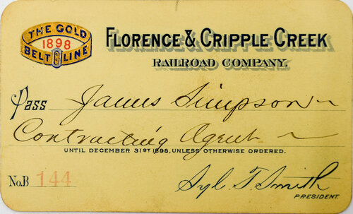 FLORENCE & CRIPPLE CREEK RAILROAD PASS