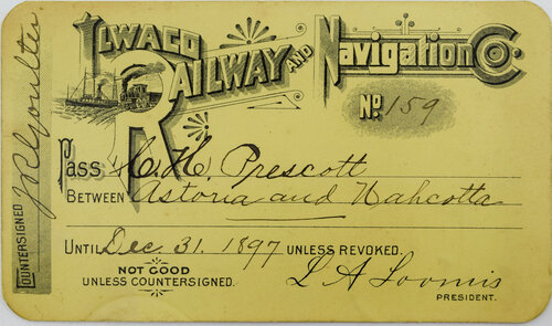 ILWACO RAILWAY & NAVIGATION Co. PASS