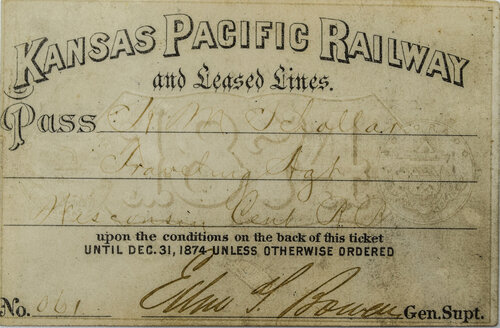 KANSAS PACIFIC RAILWAY PASS
