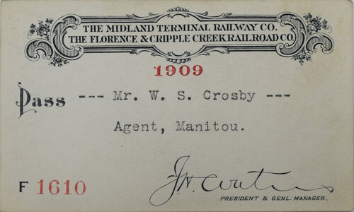 MIDLAND TERMINAL RAILWAY CO/ FLORENCE & CRIPPLE CREEK RR PASS