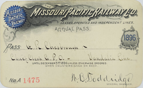 MISSOURI PACIFIC RAILWAY CO PASS