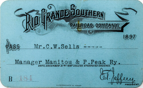 RIO GRANDE SOUTHERN RAILROAD PASS