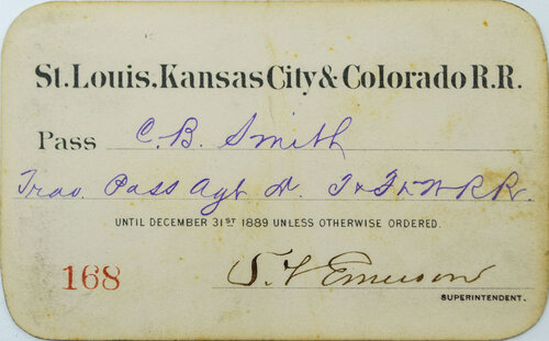 ST LOUIS KANSAS CITY & COLORADO RR PASS
