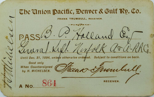 UNION PACIFIC DENVER & GULF CO. PASS
