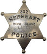 View lot 35 ROCK ISLAND LINES POLICE SERGEANT 302 BADGE