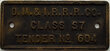 DULUTH MISSABE & NORTHERN TENDER PLATE