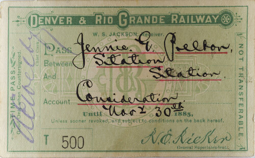 DENVER & RIO GRANDE RAILWAY PASS