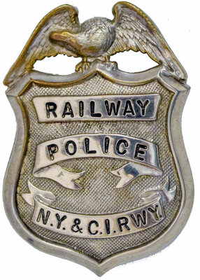 NY&CI RWY RAILWAY POLICE BADGE