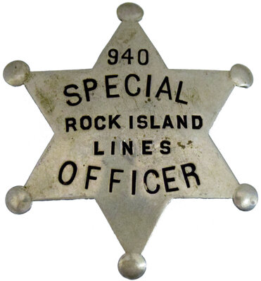 ROCK ISLAND LINES SPECIAL OFFICER 940 BADGE