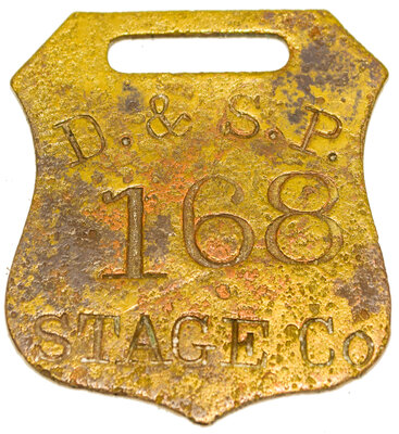 D&SP 168 STAGE CO TAG
