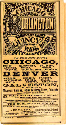 CHICAGO BURLINGTON & QUINCY TIMETABLE