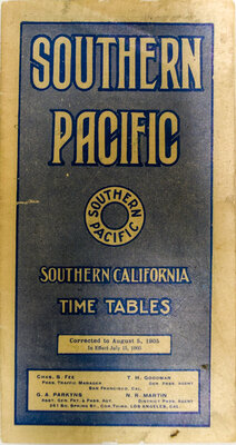 SOUTHERN PACIFIC TIMETABLE