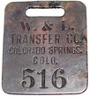 View lot 85 W&L TRANSFER CO COLORADO SPRINGS COLO 516 TAG
