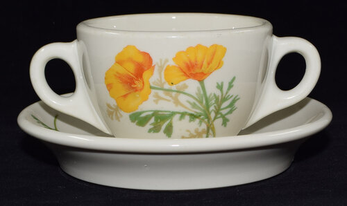 AT&SF CALIFORNIA POPPY BOUILION CUP & SAUCER
