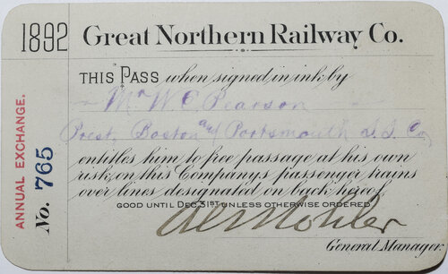 GREAT NORTHERN RY CO PASS