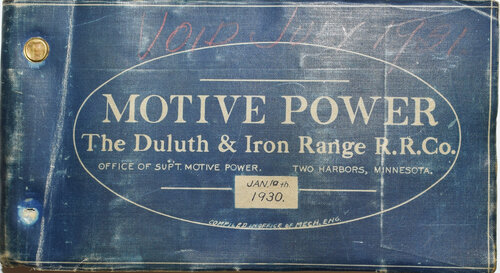 DULUTH & IRON RANGE RR CO MOTIVE POWER BOOK