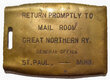 GREAT NORTHERN RAILWAY BAG TAG