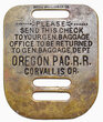 OREGON PAC RR BAGGAGE TAG