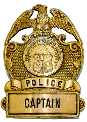 ILLINOIS CENTRAL RAILROAD POLICE CAPTAIN BADGE