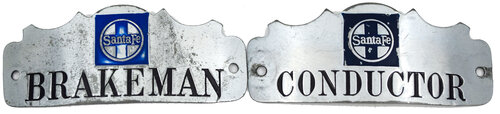 SANTA FE BRAKEMAN & CONDUCTOR BADGES