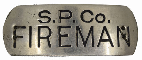 SP CO FIREMAN BADGE