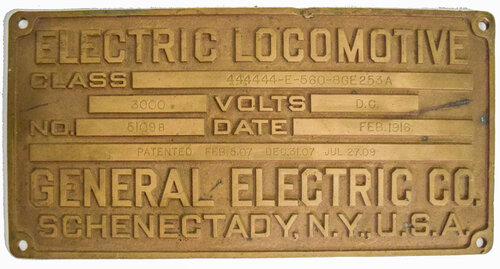 CM&STP RY BUILDERS PLATE