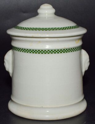 NP GREEN CHECKERS SUGAR BOWL