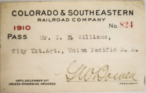 COLORADO & SOUTHEASTERN PASS