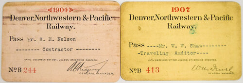 DENVER NORTHWESTERN & PACIFIC PASSES