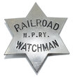 NPRY RAILROAD WATCHMAN BADGE
