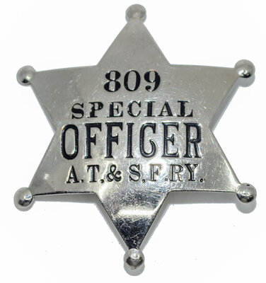 AT&SFRY SPECIAL OFFICER BADGE #809