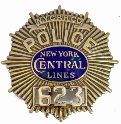 NEW YORK CENTRAL LINES POLICE BADGE