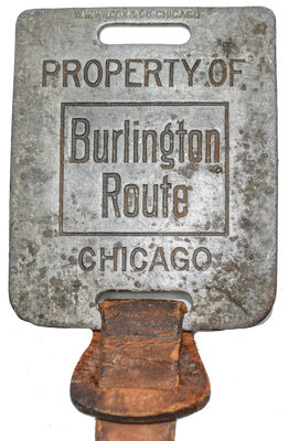 BURLINGTON ROUTE BAGGAGE TAG