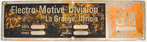 DM&IR GM/EMD BUILDER’S PLATE