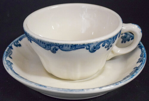 UP HARRIMAN BLUE CUP & SAUCER