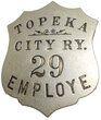 View lot 61 TOPEKA CITY RY 29 EMPLOYEE BADGE