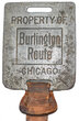 View lot 69 BURLINGTON ROUTE BAGGAGE TAG
