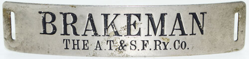 AT&SF RY CO BRAKEMAN BADGE