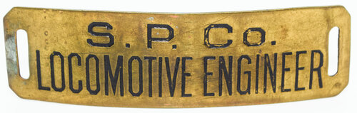 SP CO LOCOMOTIVE ENGINEER BADGE