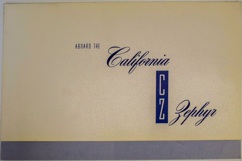 CALIFORNIA ZEPHYR MENU