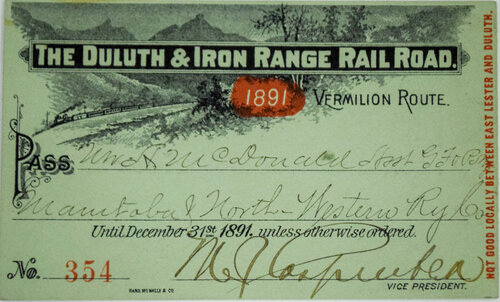 DULUTH & IRON RANGE RAILROAD PASS
